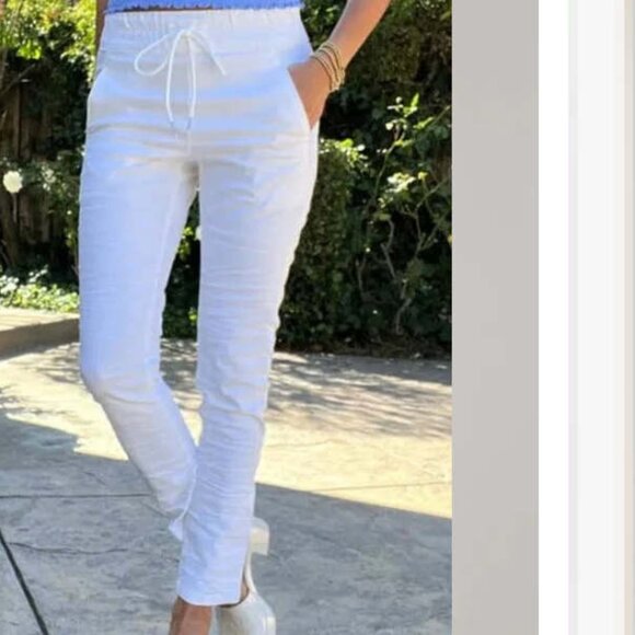 Bevy Flog Shely Drawstring Jogger Pant White Original 27 - Picture 1 of 15